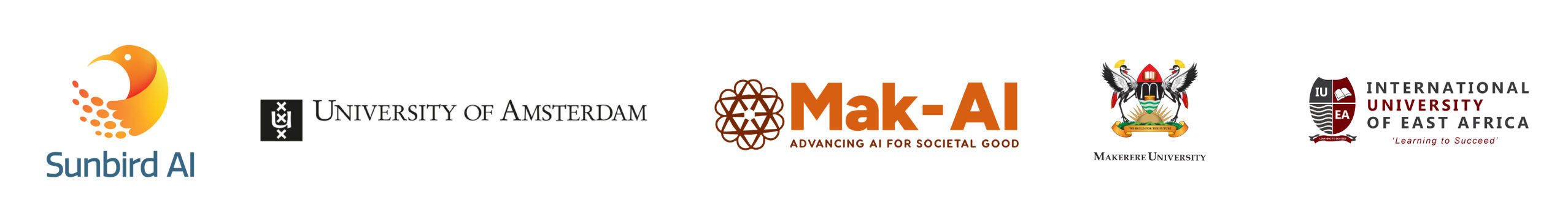 Sunbird AI, University of Amsterdam, Mak-AI, Makerere University and International University of East Africa
